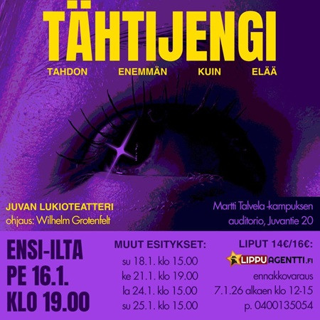 Tähtijengi-Tahdon enemmän kuin elää - Ensi-ilta